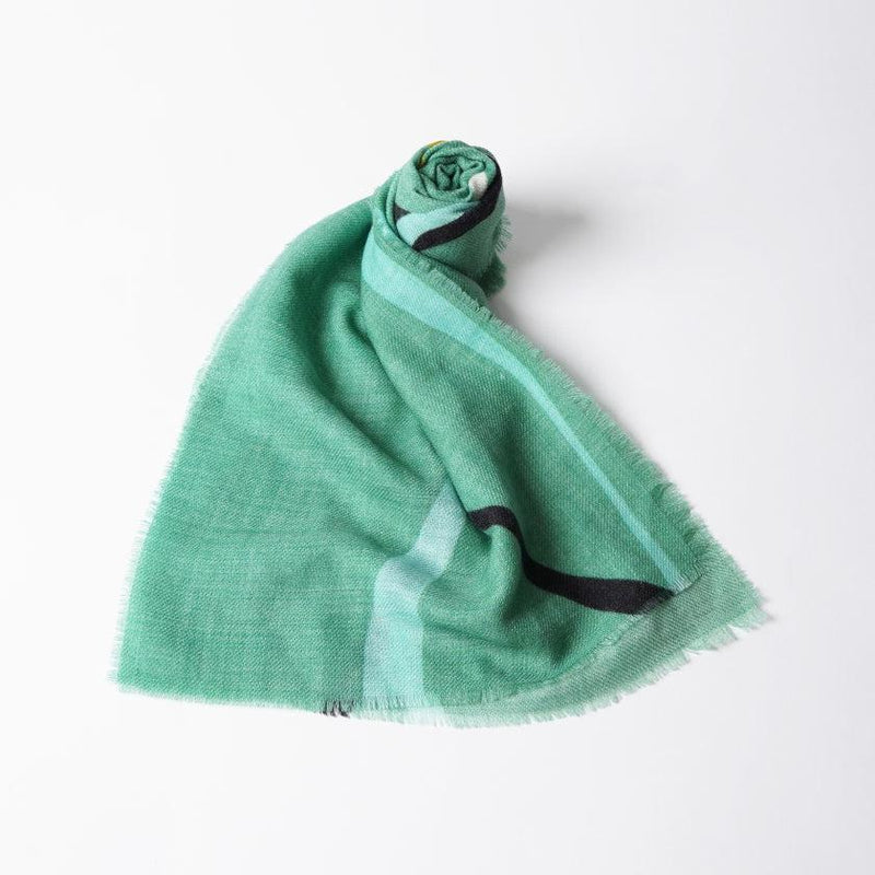 [SCARF] STREAMLINE (BLUE-GREEN) S | KYO YUZEN DYEING | NOGIGUCHI KIHEI