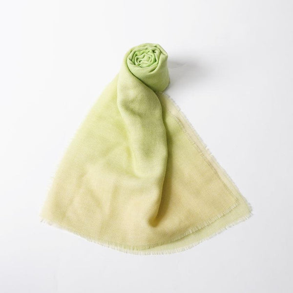 [圍巾]混合等級（綠黃）S | Kyo Yuzen染色| Nogiguchi Kihei