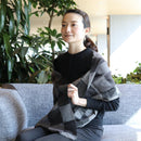 [SCARF]  CHECKERED (BLACK GRAY) | KYO YUZEN DYEING | NOGIGUCHI KIHEI