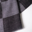 [SCARF]  CHECKERED (BLACK GRAY) | KYO YUZEN DYEING | NOGIGUCHI KIHEI