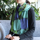 [SCARF]  LARGE POLKA DOTS (BLACK-GREEN-BLUE) | KYO YUZEN DYEING | NOGIGUCHI KIHEI