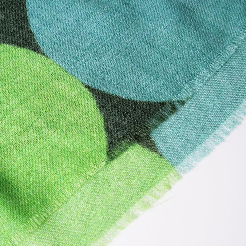[圍巾]大圓點（黑綠色藍色）| Kyo Yuzen染色| Nogiguchi Kihei