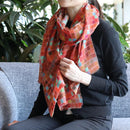 [SCARF]  SQUARE (RED) | KYO YUZEN DYEING | NOGIGUCHI KIHEI