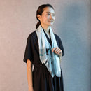 [STOLE] COTTON PENGUIN (MAGELLAN GRAY) | KYO YUZEN DYEING | NOGIGUCHI KIHEI