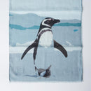 [STOLE] COTTON PENGUIN (MAGELLAN GRAY) | KYO YUZEN DYEING | NOGIGUCHI KIHEI