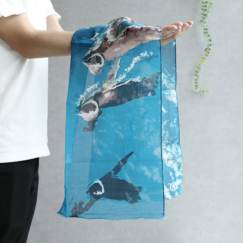 [偷了]棉花企鵝（游泳）| Kyo Yuzen染色| Nogiguchi Kihei