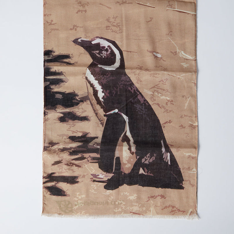 [偷了]棉花企鵝（棕色）| Kyo Yuzen染色| Nogiguchi Kihei
