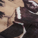 [STOLE] COTTON PENGUIN (BROWN) | KYO YUZEN DYEING | NOGIGUCHI KIHEI