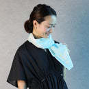 [STOLE] COTTON CHERRY BRANCH (LIGHT BLUE) | KYO YUZEN DYEING | NOGIGUCHI KIHEI