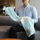 [STOLE] COTTON CHERRY BRANCH (LIGHT BLUE) | KYO YUZEN DYEING | NOGIGUCHI KIHEI