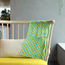 [STOLE] COTTON VERTICAL CHECKERBOARD (BLUE-GREEN-YELLOW) | KYO YUZEN DYEING | NOGIGUCHI KIHEI