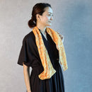[STOLE] COTTON DANMARU ROUND BLUR (ORANGE) | KYO YUZEN DYEING | NOGIGUCHI KIHEI