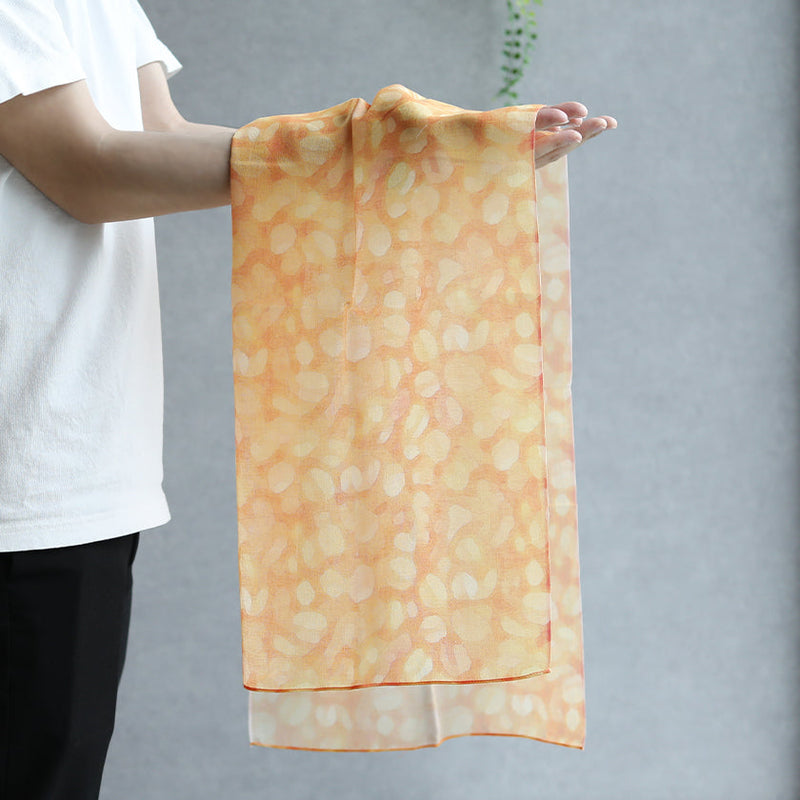 [偷了]棉花danmaru圓形模糊（橙色）| Kyo Yuzen染色| Nogiguchi Kihei