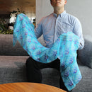 [STOLE] LINEN 160 X 35 BLUE SEA BRICK (INDIGO) | KYO YUZEN DYEING | NOGIGUCHI KIHEI