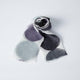 [STOLE] LINEN 160 X 35POLKA DOTS LARGE (MONOCHROME & PURPLE) | KYO YUZEN DYEING | NOGIGUCHI KIHEI