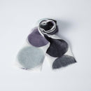 [STOLE] LINEN 160 X 35POLKA DOTS LARGE (MONOCHROME & PURPLE) | KYO YUZEN DYEING | NOGIGUCHI KIHEI