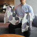 [STOLE] LINEN 160 X 35POLKA DOTS LARGE (MONOCHROME & PURPLE) | KYO YUZEN DYEING | NOGIGUCHI KIHEI