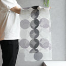 [STOLE] LINEN 160 X 35POLKA DOTS LARGE (MONOCHROME & PURPLE) | KYO YUZEN DYEING | NOGIGUCHI KIHEI