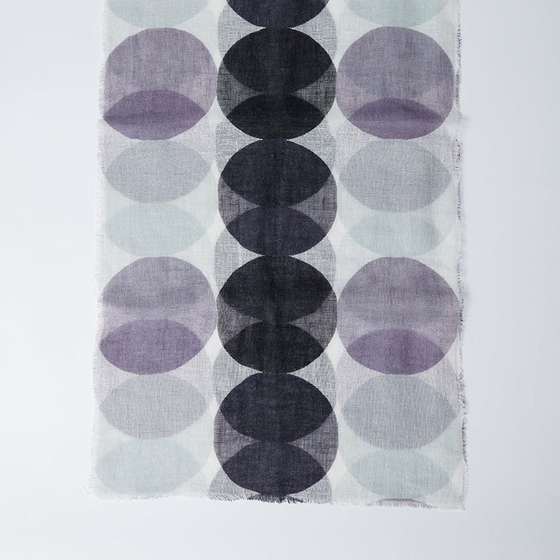 [偷了]亞麻160 x 35polka點大（單色和紫色）​​| Kyo Yuzen染色| Nogiguchi Kihei