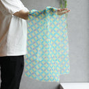 [STOLE] LINEN 160 X 35 CLOISONNE (YELLOW-BLUE) | KYO YUZEN DYEING | NOGIGUCHI KIHEI