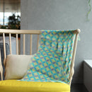 [STOLE] LINEN 160 X 35 CLOISONNE (YELLOW-BLUE) | KYO YUZEN DYEING | NOGIGUCHI KIHEI