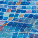 [STOLE] LINEN 160 X 35 SQUARE (BLUE) | KYO YUZEN DYEING | NOGIGUCHI KIHEI