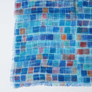 [STOLE] LINEN 160 X 35 SQUARE (BLUE) | KYO YUZEN DYEING | NOGIGUCHI KIHEI