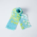 [STOLE] LINEN 160 X 35 FLOWER CIRCLE (BLUE) | KYO YUZEN DYEING | NOGIGUCHI KIHEI