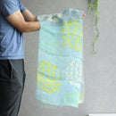 [STOLE] LINEN 160 X 35 FLOWER CIRCLE (BLUE) | KYO YUZEN DYEING | NOGIGUCHI KIHEI