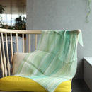 [STOLE] LINEN 190 X 52 STRIPE (COOL GREEN & BLUE) | KYO YUZEN DYEING | NOGIGUCHI KIHEI