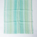 [STOLE] LINEN 190 X 52 STRIPE (COOL GREEN & BLUE) | KYO YUZEN DYEING | NOGIGUCHI KIHEI