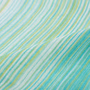 [STOLE] LINEN 190 X 52 STRIPE (COOL GREEN & BLUE) | KYO YUZEN DYEING | NOGIGUCHI KIHEI