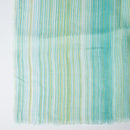 [STOLE] LINEN 190 X 52 STRIPE (COOL GREEN & BLUE) | KYO YUZEN DYEING | NOGIGUCHI KIHEI