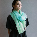 [STOLE] LINEN 190 X 52 MIXED GRADIENT (LIGHT BLUE) | KYO YUZEN DYEING | NOGIGUCHI KIHEI
