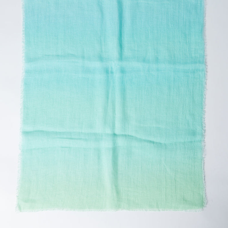 [偷了]亞麻190 x 52混合梯度（淺藍色）| Kyo Yuzen染色| Nogiguchi Kihei