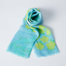 [STOLE] LINEN 190 X 52 FLOWER CIRCLE (BLUE) | KYO YUZEN DYEING | NOGIGUCHI KIHEI