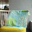 [STOLE] LINEN 190 X 52 FLOWER CIRCLE (BLUE) | KYO YUZEN DYEING | NOGIGUCHI KIHEI