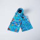 [STOLE] COTTON SQUARE (BLUE) | KYO YUZEN DYEING | NOGIGUCHI KIHEI