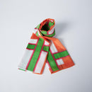 [STOLE] COTTON LARGE LATTICE (RED GREEN) | KYO YUZEN DYEING | NOGIGUCHI KIHEI