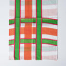 [STOLE] COTTON LARGE LATTICE (RED GREEN) | KYO YUZEN DYEING | NOGIGUCHI KIHEI