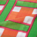 [STOLE] COTTON LARGE LATTICE (RED GREEN) | KYO YUZEN DYEING | NOGIGUCHI KIHEI