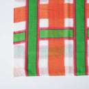 [STOLE] COTTON LARGE LATTICE (RED GREEN) | KYO YUZEN DYEING | NOGIGUCHI KIHEI