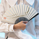 [HAND FAN] CRESCENT MOON (WHITE) BRONZE | KARAKAMI (JAPANESE PAPER)｜KEIBIFUGETSU