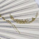 [HAND FAN] CRESCENT MOON (WHITE) BRONZE | KARAKAMI (JAPANESE PAPER)｜KEIBIFUGETSU