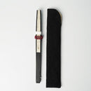 [HAND FAN] CRESCENT MOON (WHITE) BRONZE | KARAKAMI (JAPANESE PAPER)｜KEIBIFUGETSU