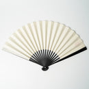 [HAND FAN] CRESCENT MOON (WHITE) SILVER LEAF | KARAKAMI (JAPANESE PAPER)｜KEIBIFUGETSU
