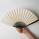 [HAND FAN] CRESCENT MOON (WHITE) GOLD LEAF | KARAKAMI (JAPANESE PAPER)｜KEIBIFUGETSU