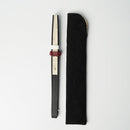 [HAND FAN] CRESCENT MOON (WHITE) GOLD LEAF | KARAKAMI (JAPANESE PAPER)｜KEIBIFUGETSU