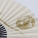 [HAND FAN] FULL MOON (WHITE) BRONZE | KARAKAMI (JAPANESE PAPER)｜KEIBIFUGETSU