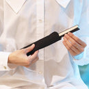 [HAND FAN] FULL MOON (WHITE) SILVER LEAF | KARAKAMI (JAPANESE PAPER)｜KEIBIFUGETSU